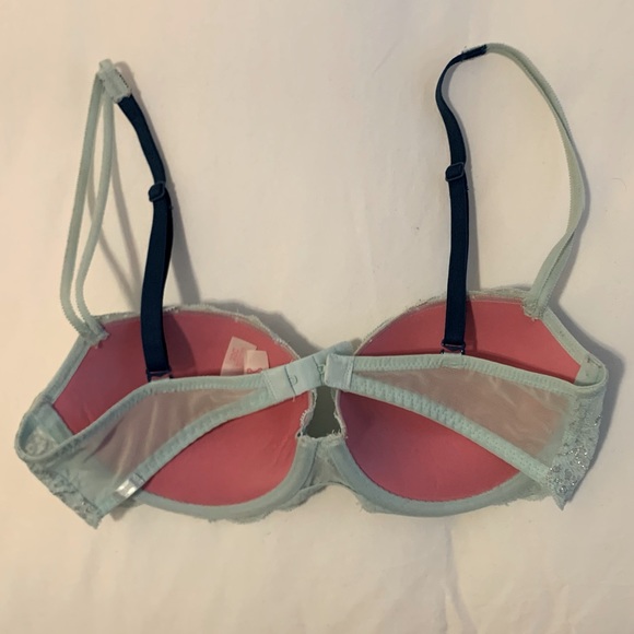 Victoria Secret Pink Aqua and Silver Push Up Bra - Picture 4 of 6